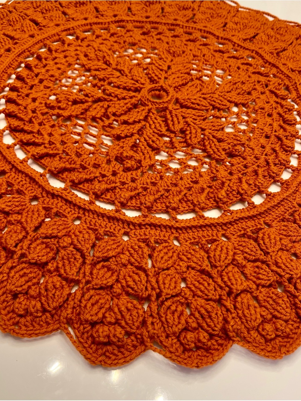 Handmade Crochet Rug in Orange